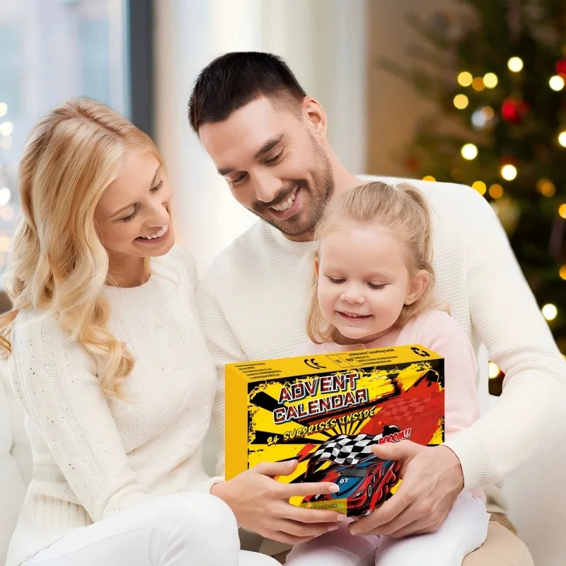 24PCS Christmas Advent Calendar Race Car Countdown Set for Kids – Fun Holiday Decoration and Gift