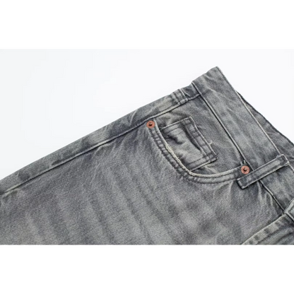 Women's High Waist Jeans Gray Size M Stretch Denim