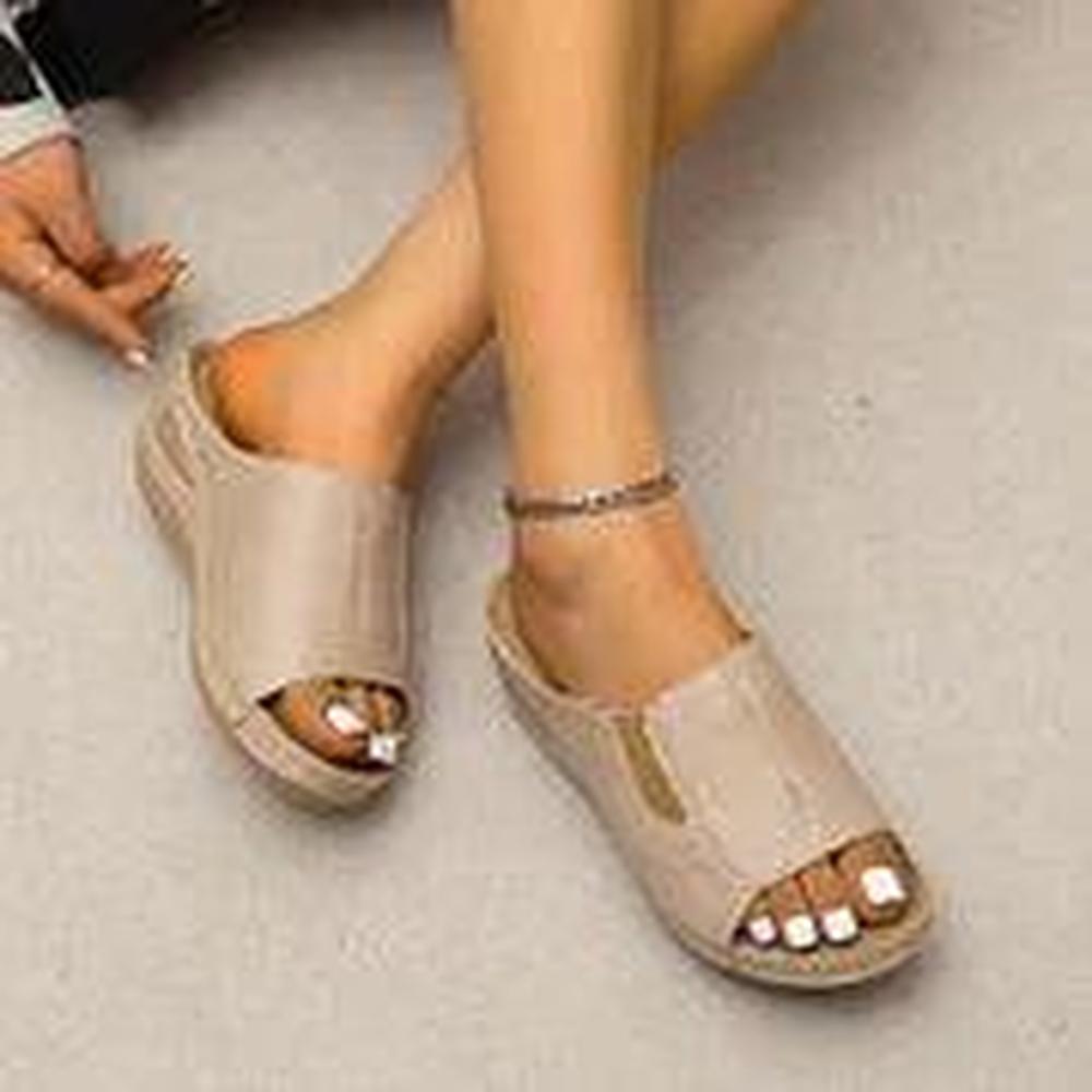 Sandales Compensées Femme Noires Taille 38 Synthétique Confortables