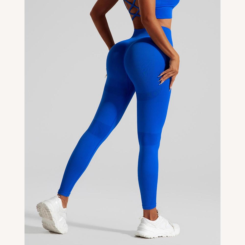 Women's Sports Set Seamless High Waist with Cross Back Bra - Optimal Comfort for Gym and Yoga