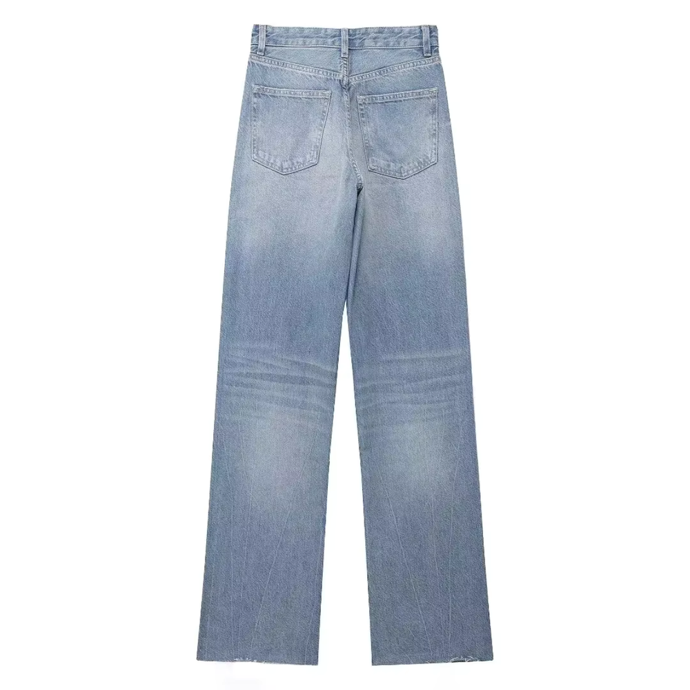 Jean Femme Flare Bleu Taille 38 Coton Élastique