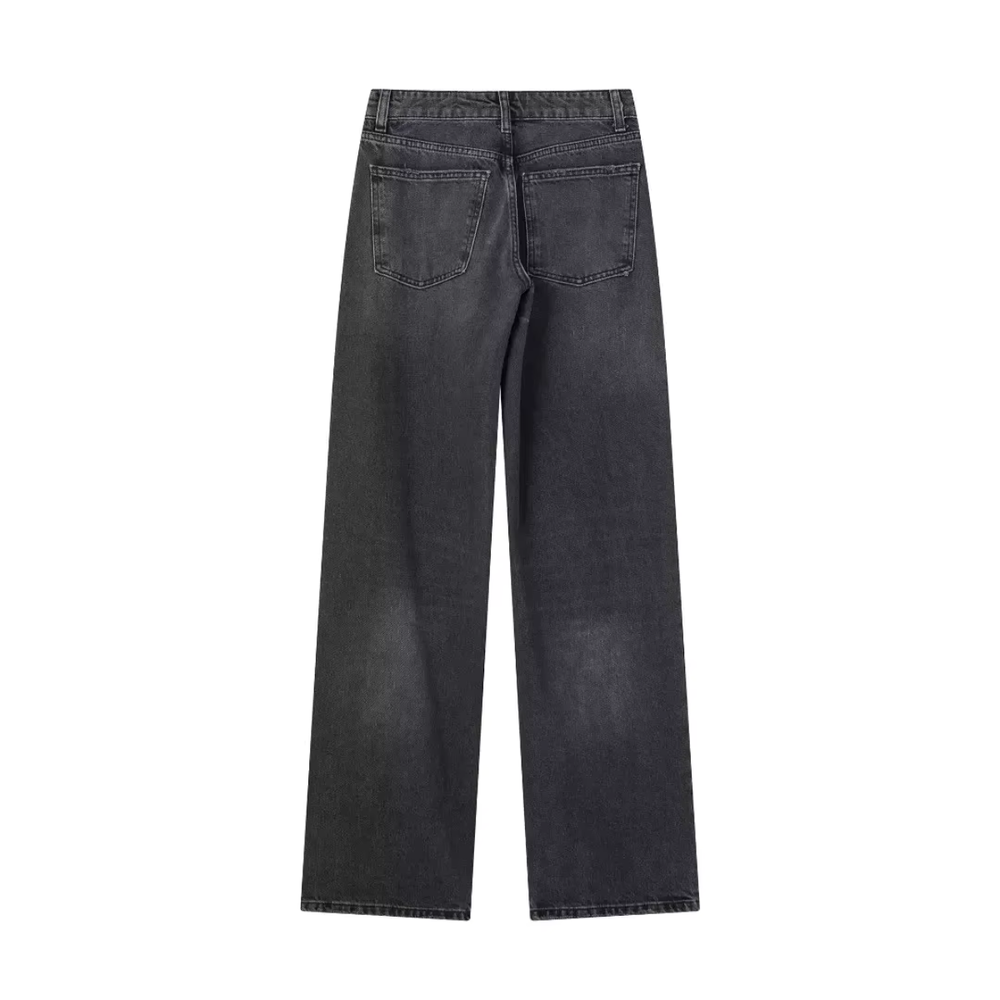 Jean Femme Noir Taille Haute M Denim Extensible