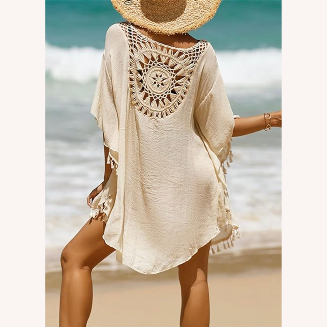 Crochet Beach Cover-Up for Women – Bohemian Style, Loose Fit, Soft and Breathable Fabric
