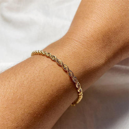 Women's Bracelet 18K Gold One Size Stainless Steel Elegant