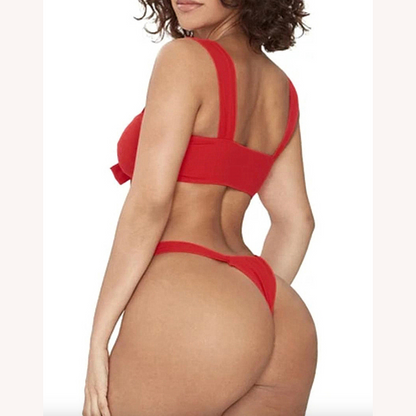 Boho Bikini Women with Chic Cutouts and Tie Element – Seductive Swimsuit in Lightweight Nylon