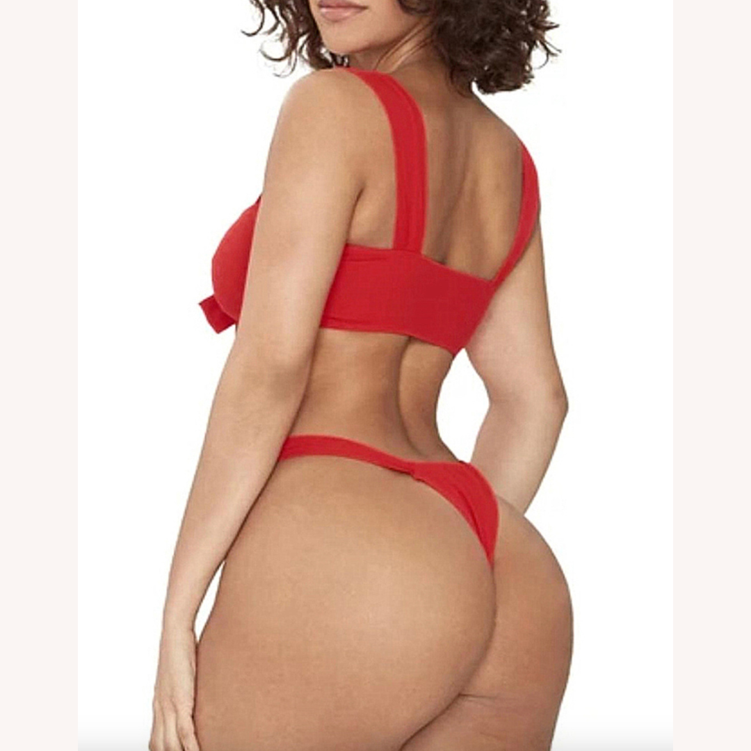 Bikini Boho Femme avec Découpes Chic et Élément de Cravate – Maillot de Bain Séduisant en Nylon Léger