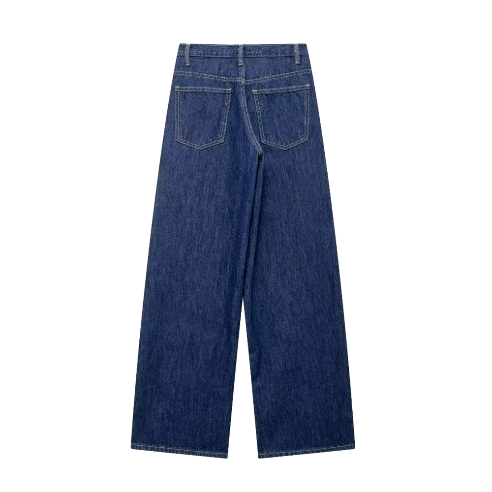 Jean Femme Baggy Denim Foncé Taille M 98% Coton 2% Élasthanne