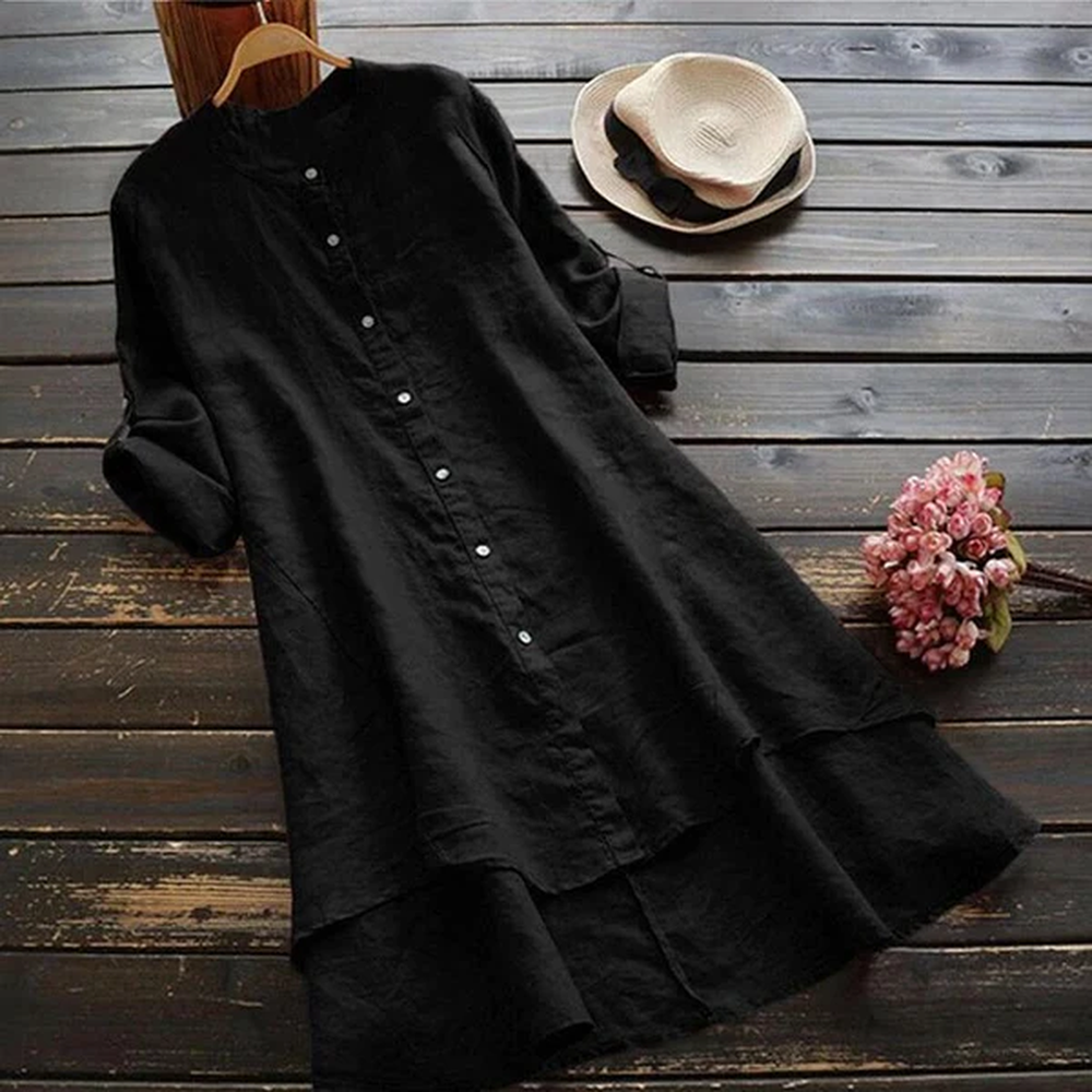 Robe d'Été Longue Femme en Coton et Lin Oversize – Élégance Décontractée pour Journées Chaudes