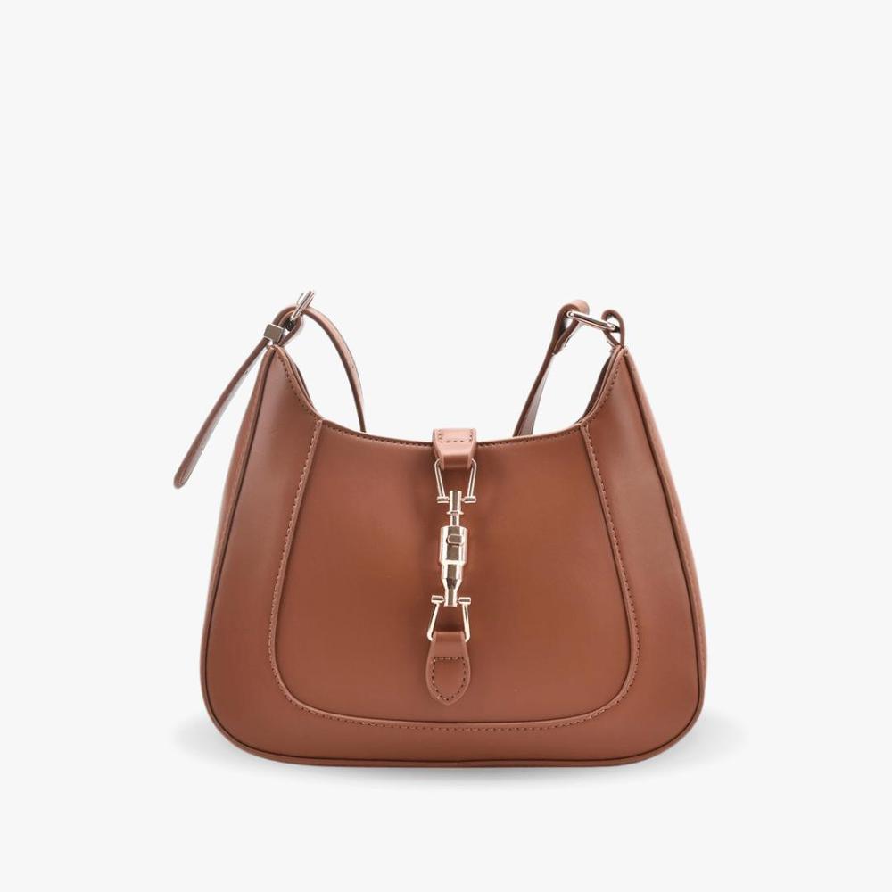 Sac à Main Baguette Femme en Cuir Végétal avec Bandoulière Réglable – Style Vintage, 26x6x22 cm