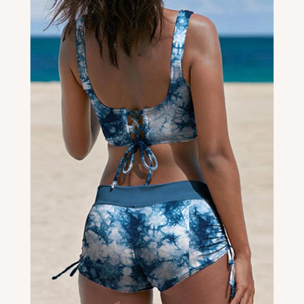 Bikini Femme avec Bretelles Ajustables et Décolleté en V – Maillot de Bain Élégant en Chinlon, Plusieurs Motifs Disponibles