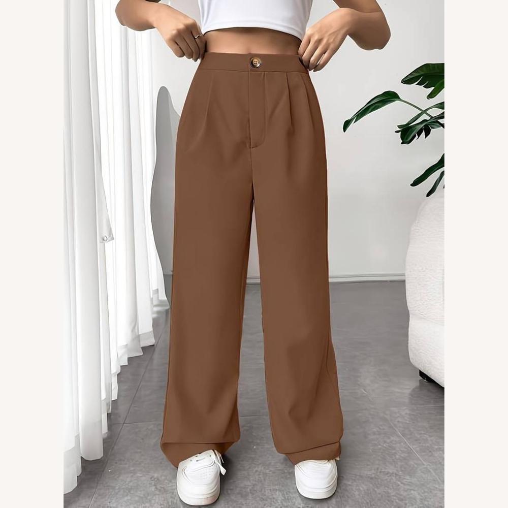 Women's High Waist Fluid Pants in Soft Fabric – Loose and Elegant Fit, Available in Multiple Colors