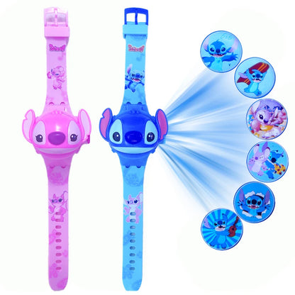 3D Cartoon Kids Watch with LED Display – Unicorn, Mickey, and Stitch Designs for Girls Aged 3-12