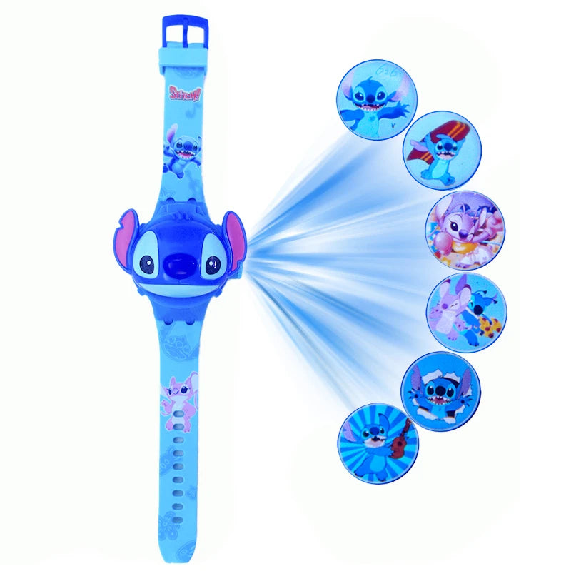 3D Cartoon Kids Watch with LED Display – Unicorn, Mickey, and Stitch Designs for Girls Aged 3-12