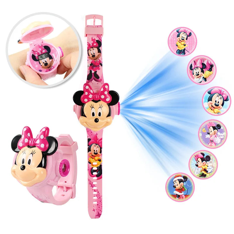3D Cartoon Kids Watch with LED Display – Unicorn, Mickey, and Stitch Designs for Girls Aged 3-12