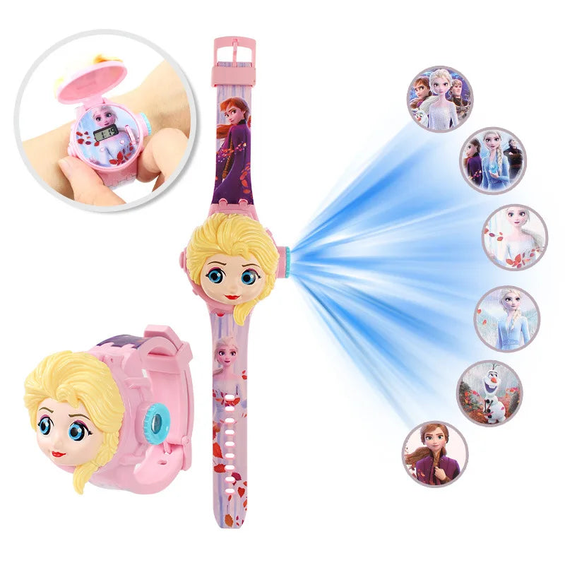 3D Cartoon Kids Watch with LED Display – Unicorn, Mickey, and Stitch Designs for Girls Aged 3-12