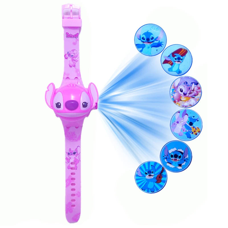 3D Cartoon Kids Watch with LED Display – Unicorn, Mickey, and Stitch Designs for Girls Aged 3-12