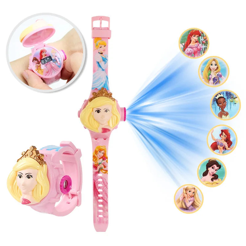 3D Cartoon Kids Watch with LED Display – Unicorn, Mickey, and Stitch Designs for Girls Aged 3-12