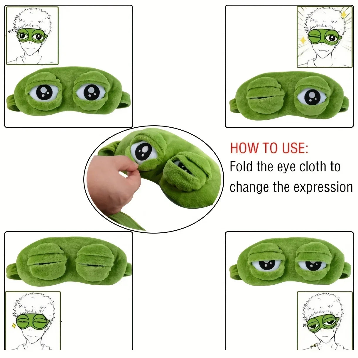 3D Frog Sleep Mask - Soft Cartoon Eye Shade for Travel and Office Use