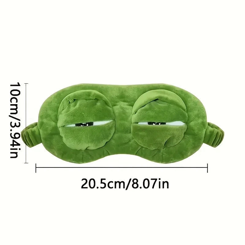 3D Frog Sleep Mask - Soft Cartoon Eye Shade for Travel and Office Use