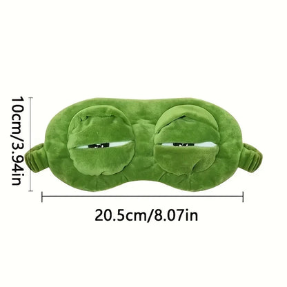 3D Frog Sleep Mask - Soft Cartoon Eye Shade for Travel and Office Use