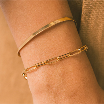 Women's Gold Bracelet 7 Inches Stainless Steel Minimalist Hypoallergenic