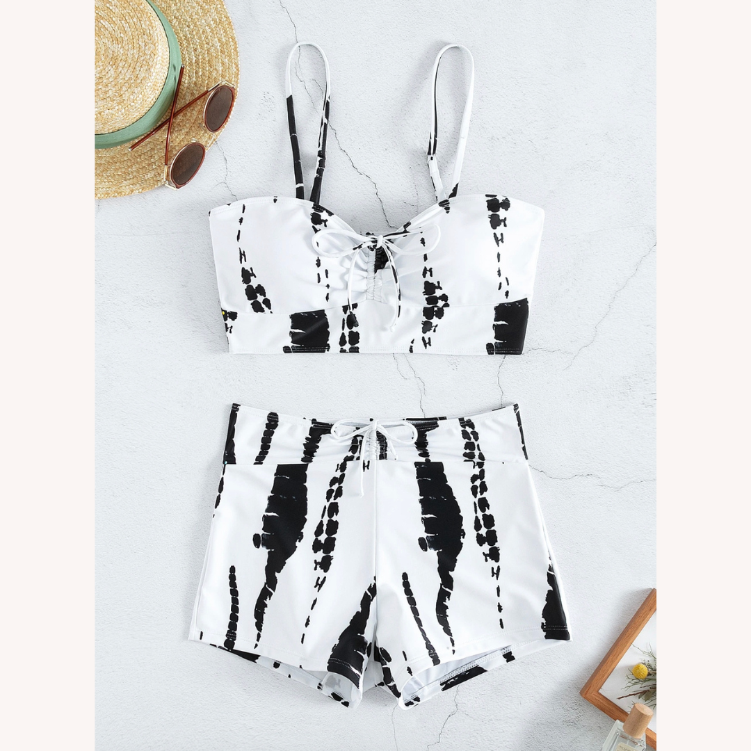 Maillot de Bain Femme Boho Taille Haute en Dentelle – Élégance et Confort à la Plage