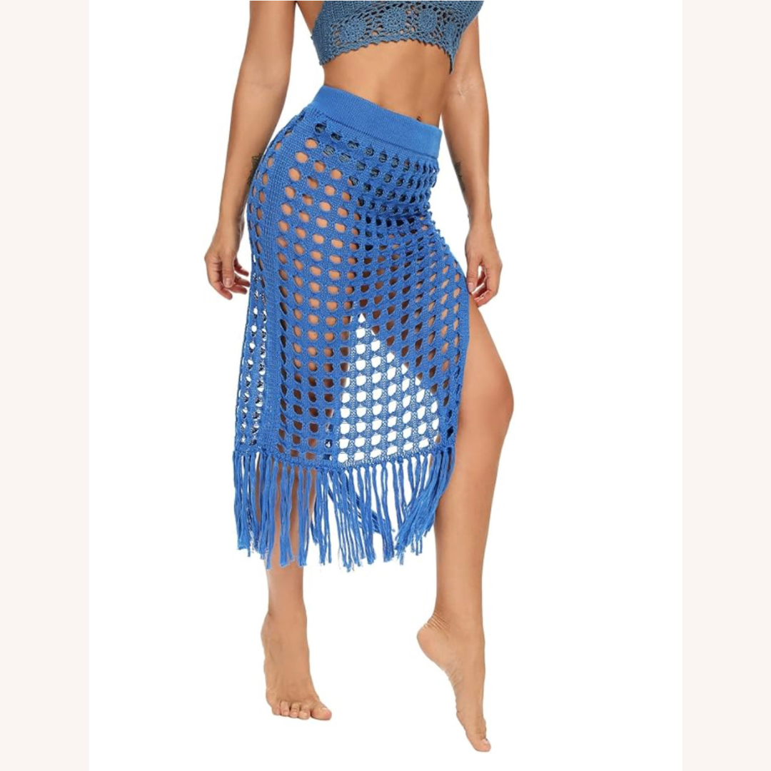 Bohemian Crochet Cover with Tassels – Chic and Versatile Style for Women, Size S, M, L