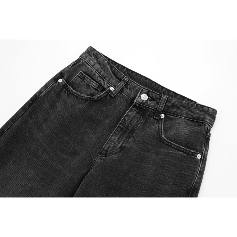 Jean Femme Noir Taille Haute M Denim Extensible