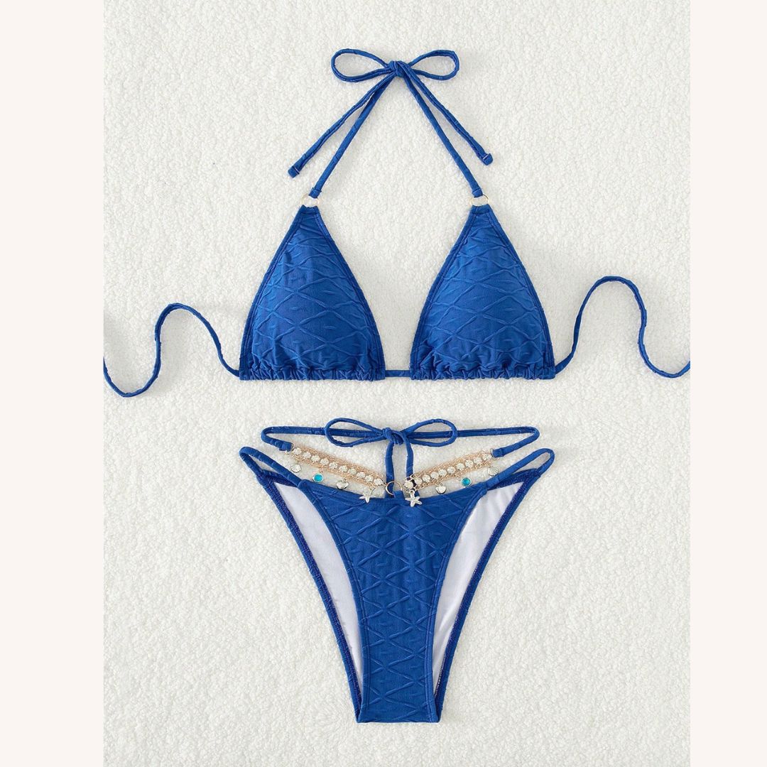 Bikini en Chaîne de Diamant pour Femme avec Détails en Strass – Maillot de Bain Boho Chic Été