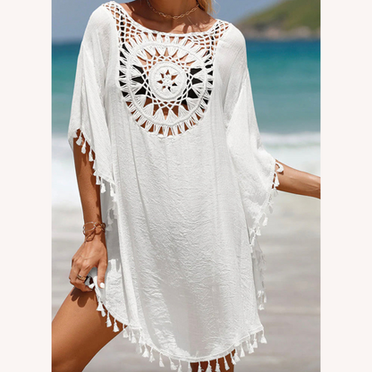 Crochet Beach Cover-Up for Women – Bohemian Style, Loose Fit, Soft and Breathable Fabric
