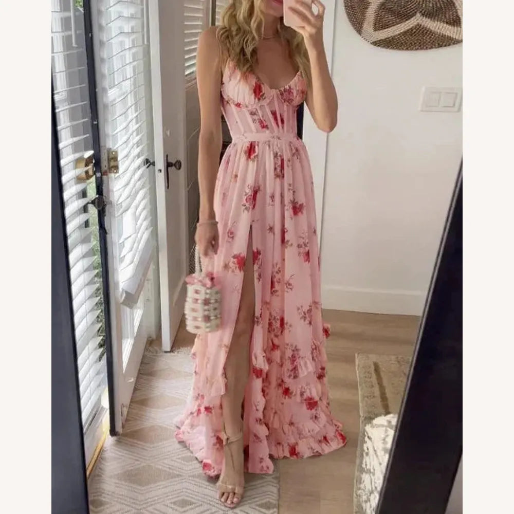 Elegant Printed Sleeveless Evening Dress for Women – Flattering Fit, Optimal Comfort, Ideal for Formal Events