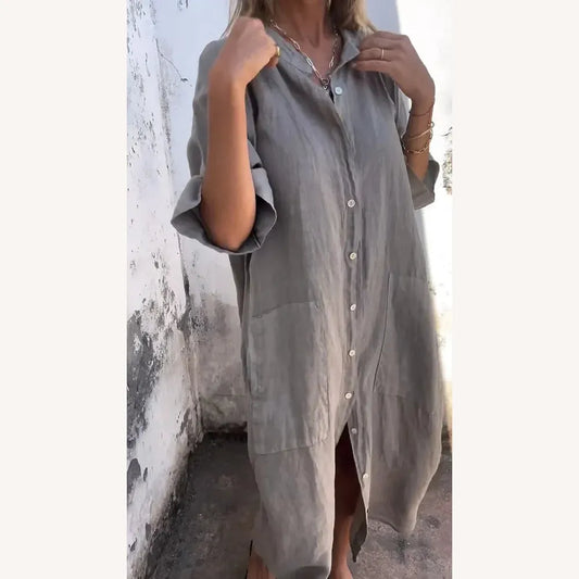 Long Shirt Dress for Women in Lightweight Fabric - Elegant and Casual for All Occasions