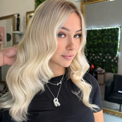 Women's 18 Carat Gold Necklace with Initial Pendant and Simulated Diamond 18 inches