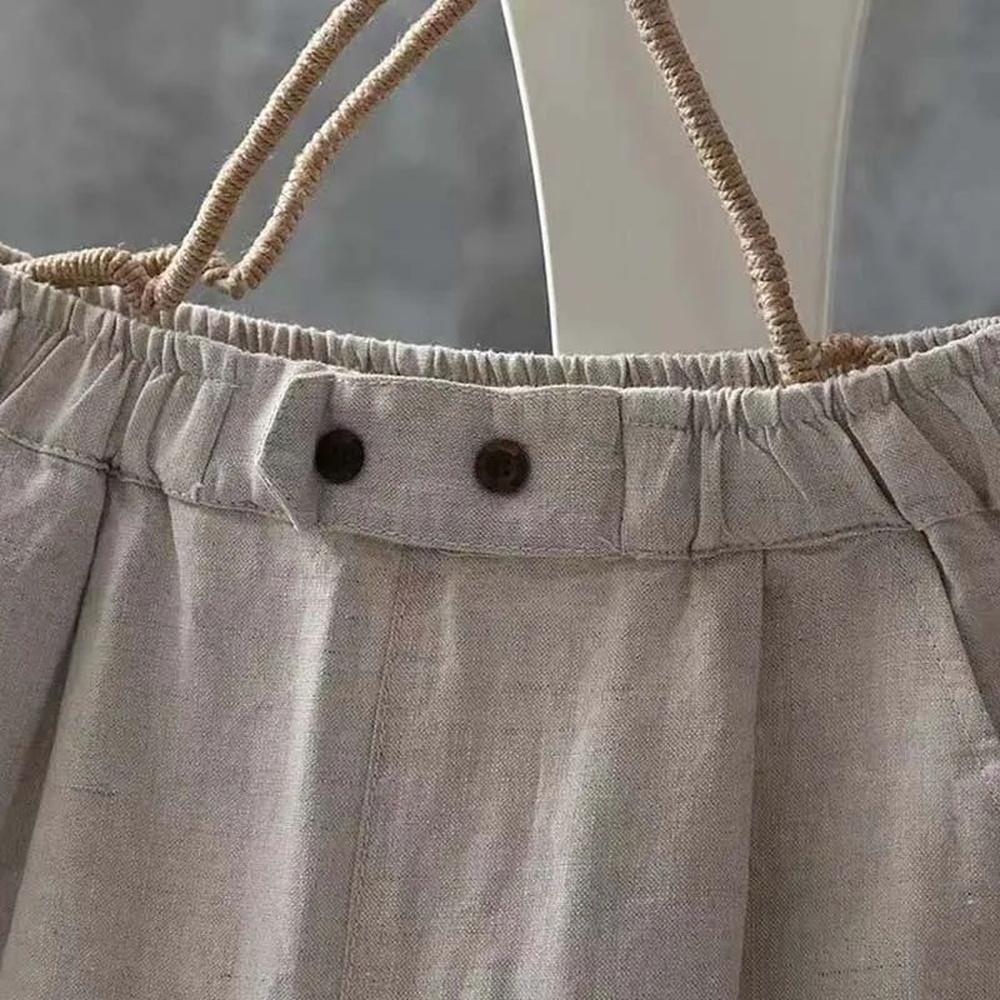 Pantalon Fluide Femme en Lin, Coupe Élégante et Confortable – Pantalon Léger pour un Look Décontracté