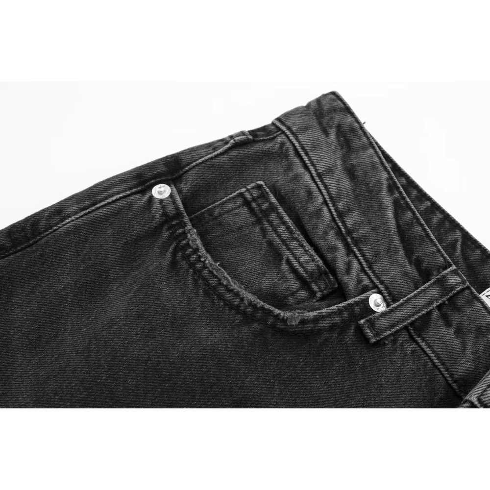 Jean Femme Noir Taille Haute M Denim Extensible