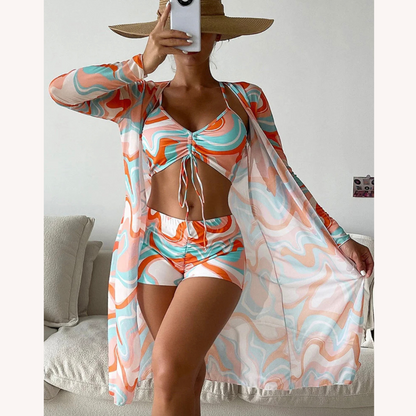 Women's High Waist Swimsuit Set with Refined Top and Coordinated Bottom – Comfort and Elegance