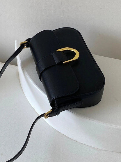 Patent Leather Shoulder Bag for Women – Chic and Elegant Bag with Buckle and Shiny Finish