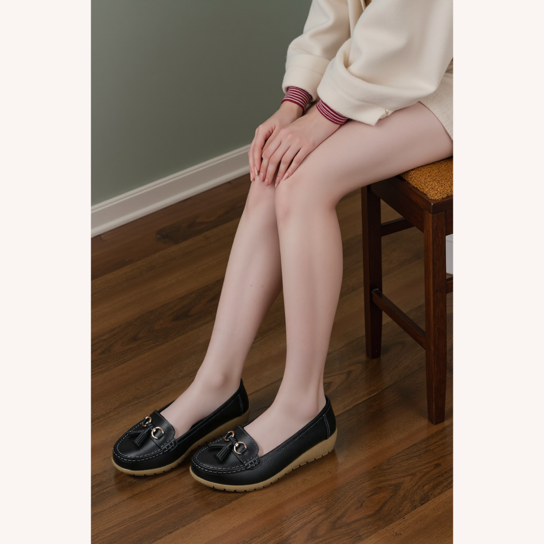 Mocassins Homme Noir Taille 42 Cuir Souple Confortables