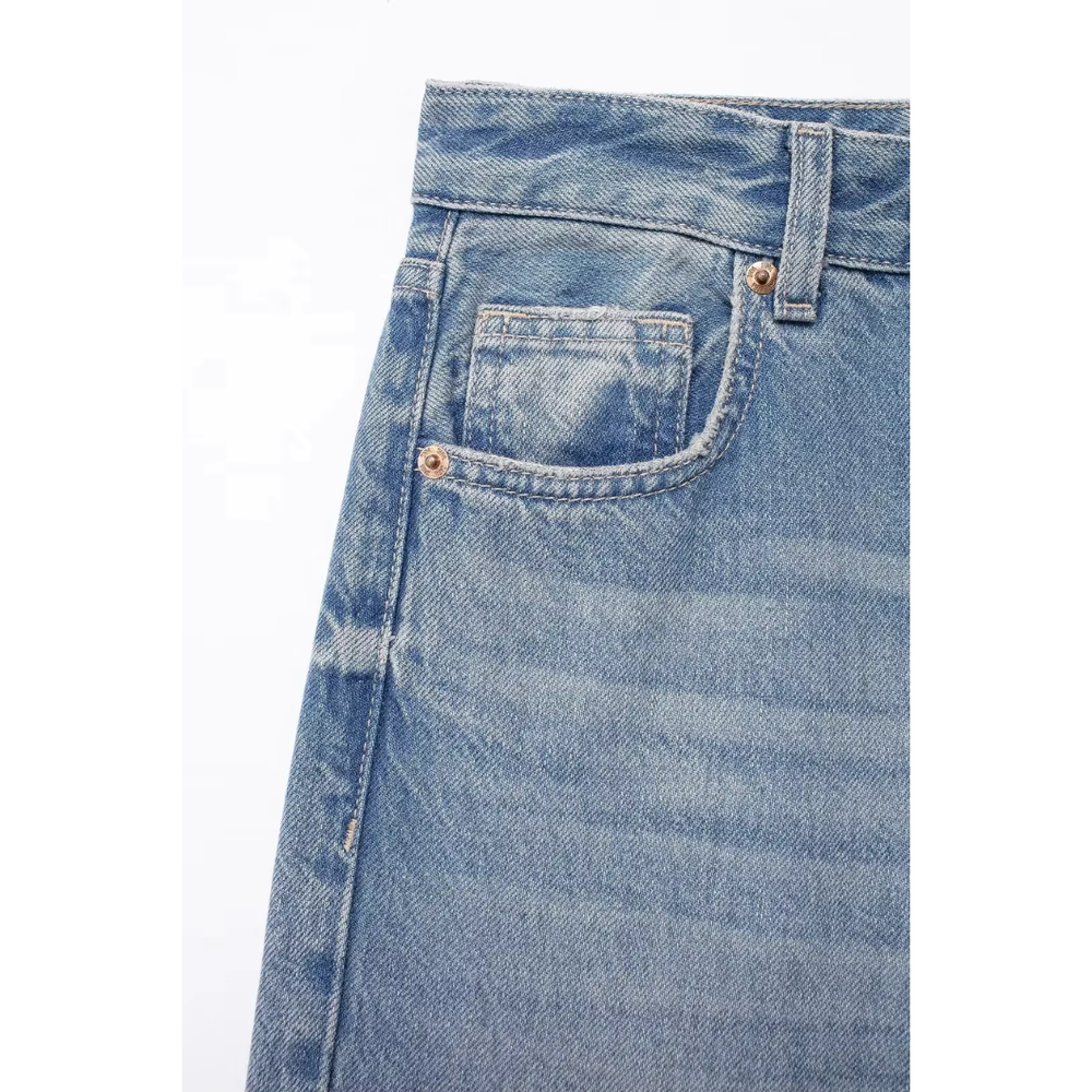 Women's Blue Flare Jeans Size 38 Cotton Stretch