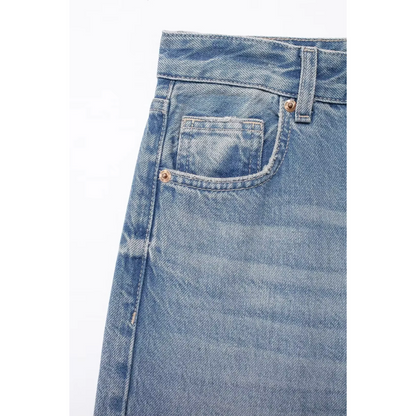 Women's Blue Flare Jeans Size 38 Cotton Stretch