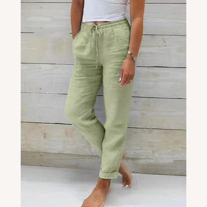Pantalon élégant pour homme en lin et coton – Confort décontracté pour l'été, disponible en plusieurs couleurs et tailles