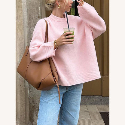 Women's Oversized Soft Knit Sweater – Elegant Comfort, Loose Fit, Ideal for Casual Layering
