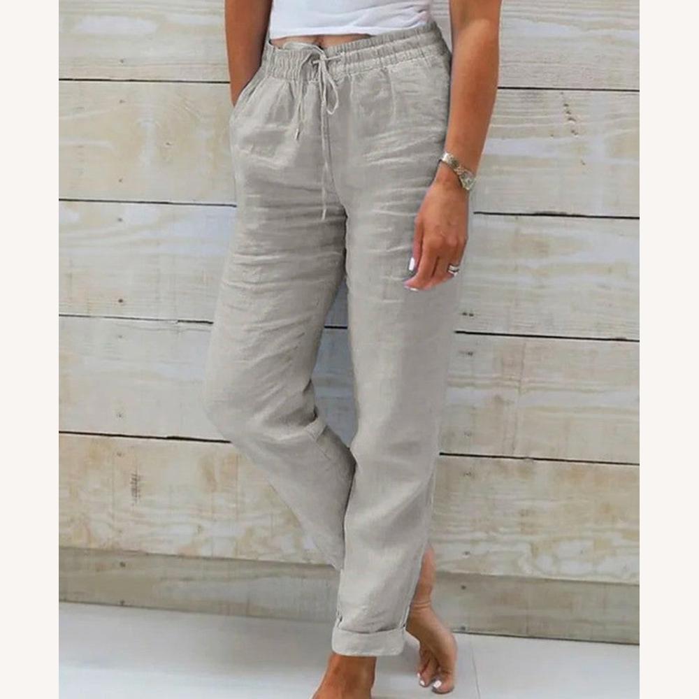 Pantalon Lin Homme Élégant en Coton – Confort Décontracté pour Été, Disponible en Plusieurs Couleurs et Tailles