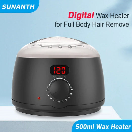 500ml Professional Wax Warmer Machine with Digital Display for Hair Removal – Durable ABS and Stainless Steel