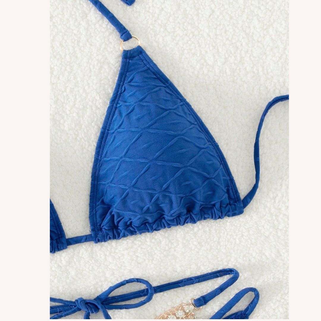 Diamond Chain Bikini for Women with Rhinestone Details – Boho Chic Summer Swimsuit