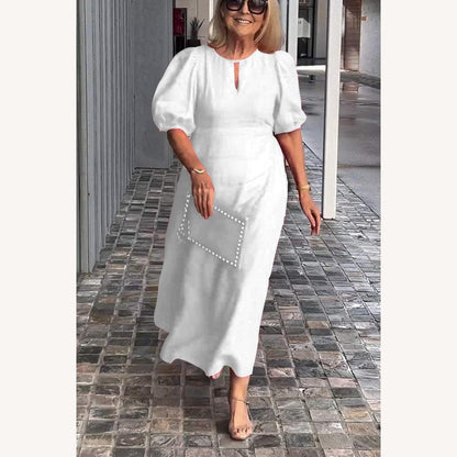Long Dress Women in Cotton and Linen – Elegant and Comfortable for Summer, Fluid Cut, Ideal for All Occasions