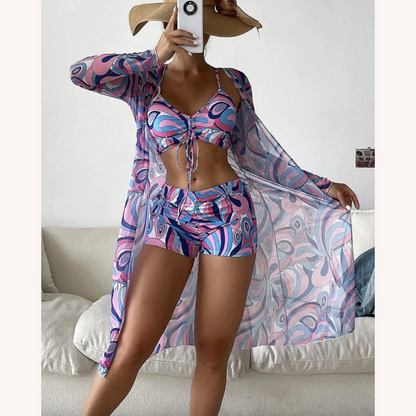 Women's High Waist Swimsuit Set with Refined Top and Coordinated Bottom – Comfort and Elegance