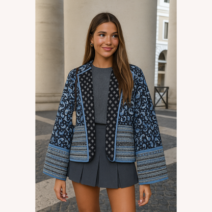 Women's Reversible Jacket Blue/Pink Size M Quilted Polyester