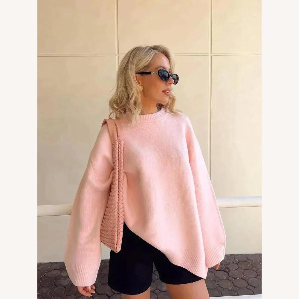 Women's Oversized Soft Knit Sweater – Elegant Comfort, Loose Fit, Ideal for Casual Layering