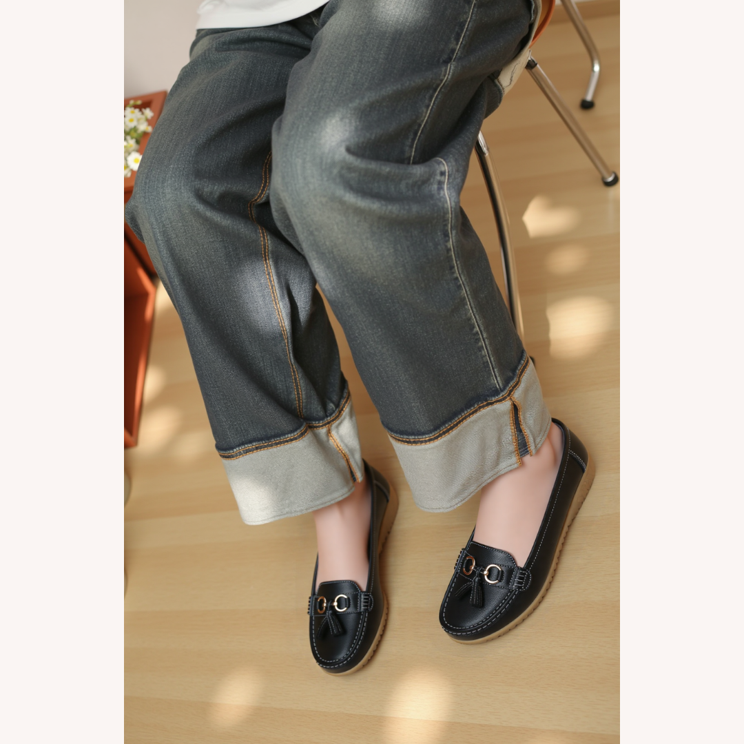 Mocassins Homme Noir Taille 42 Cuir Souple Confortables